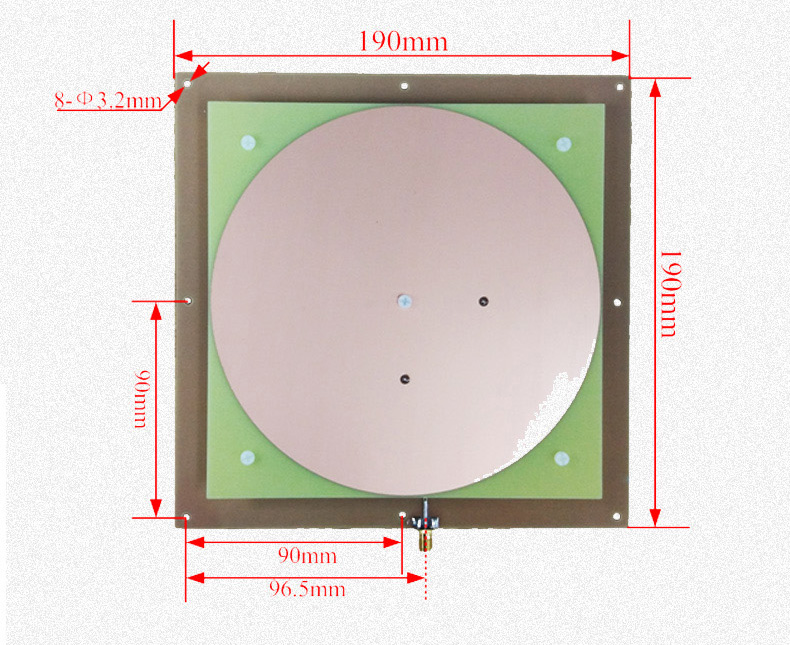 CNIST-RFID读写器配件天线板状 CN190D圆盘天线8dBi圆极化(图2)